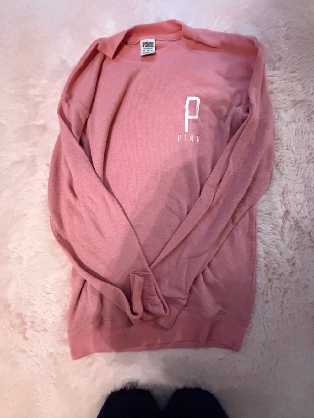 💕PINK Victoria's Secret Rose Blush Lightweight Crewneck Sweater